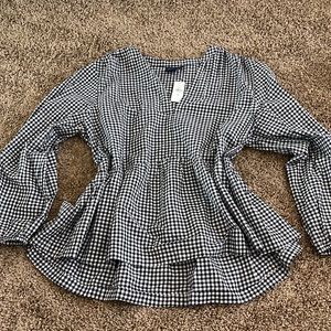 NWT gingham peplum
